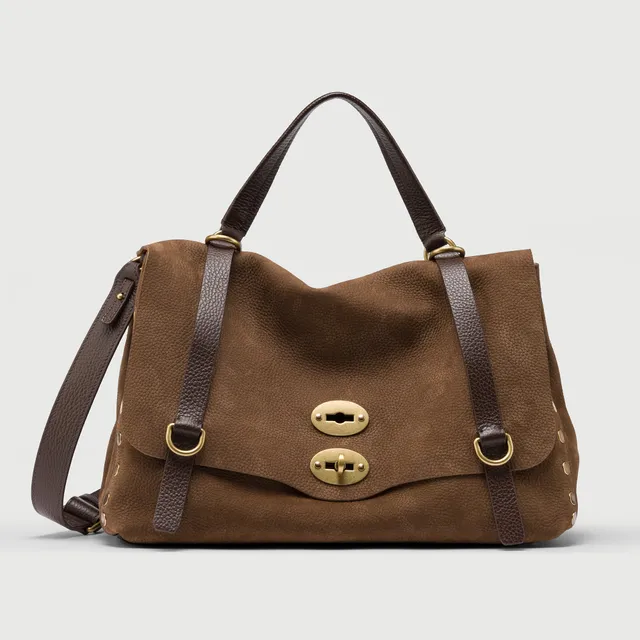 Zanellato Postina® M borsa a mano e tracolla marrone nabuk