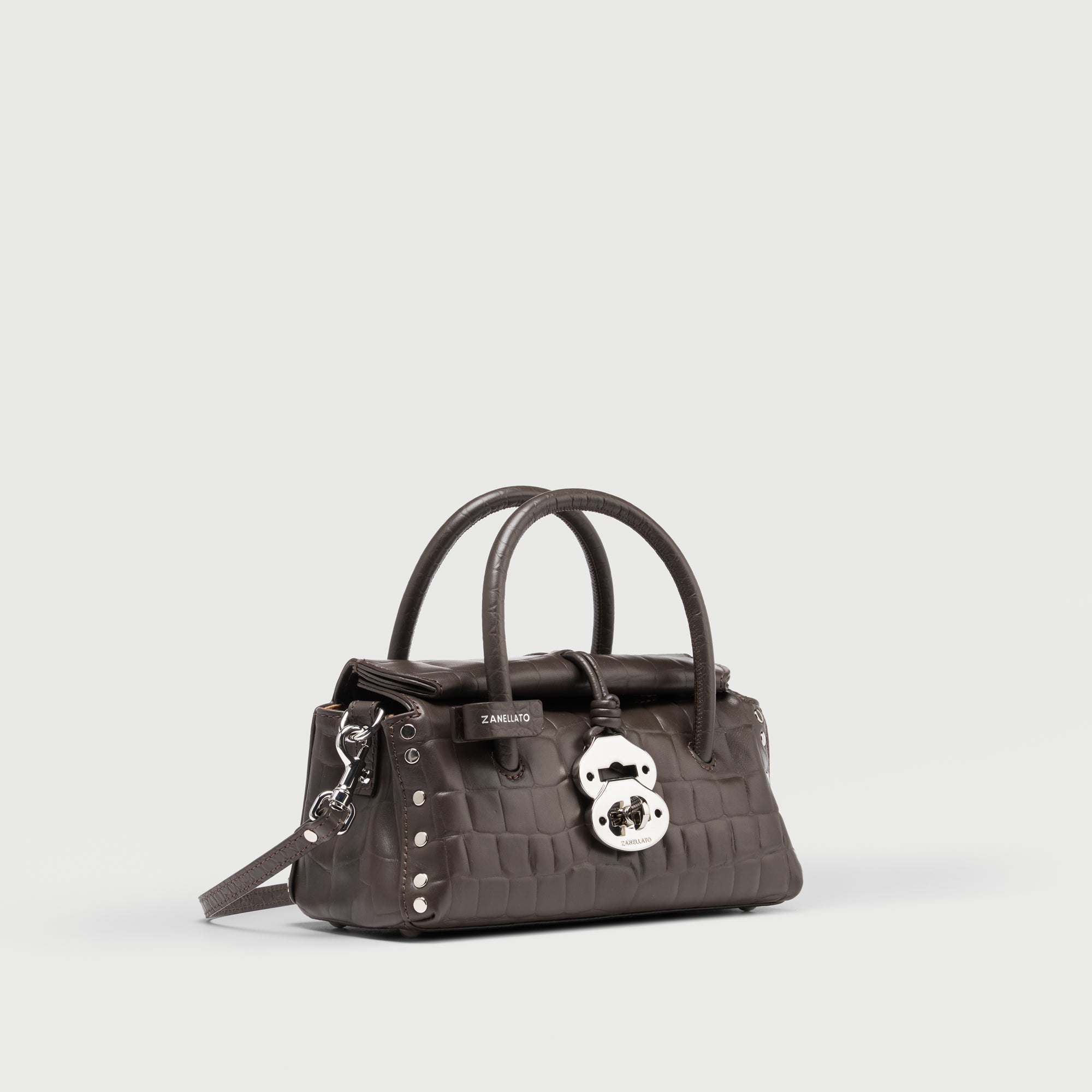 Zanellato Dotta® Baby borsa marrone effetto coccodrillo in pelle