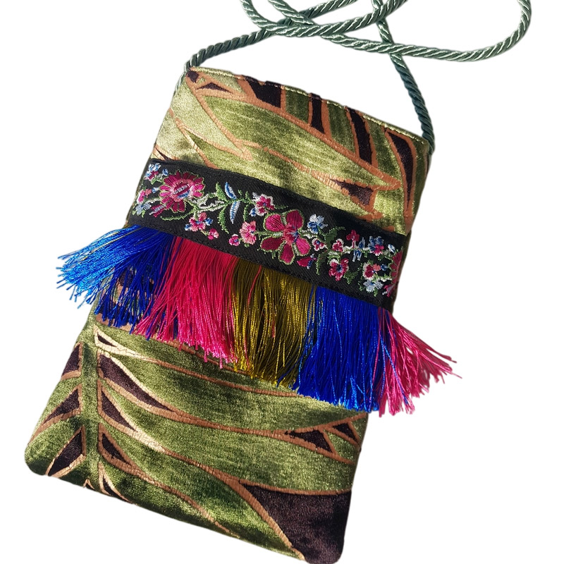 Borseggi Tibetane – le tracolla Tibetana frange 01 borsa a tracolla