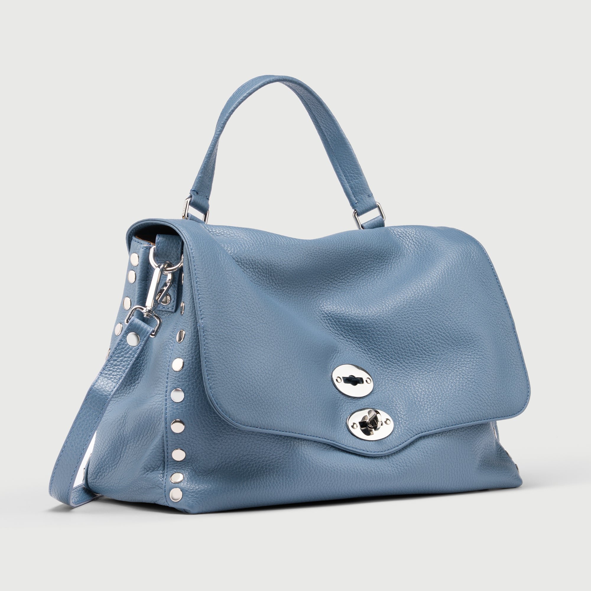 Zanellato Postina® M borsa blu Sambuco Notturno in pelle martellata