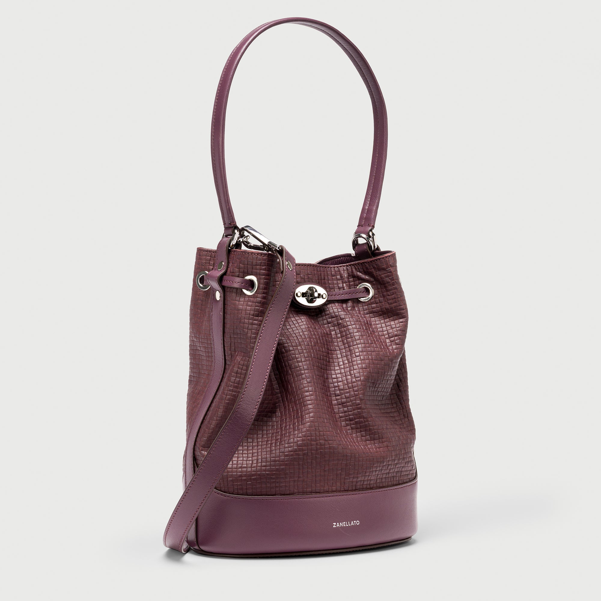 Zanellato Mondà® S borsa rossa in pelle stampata intreccio