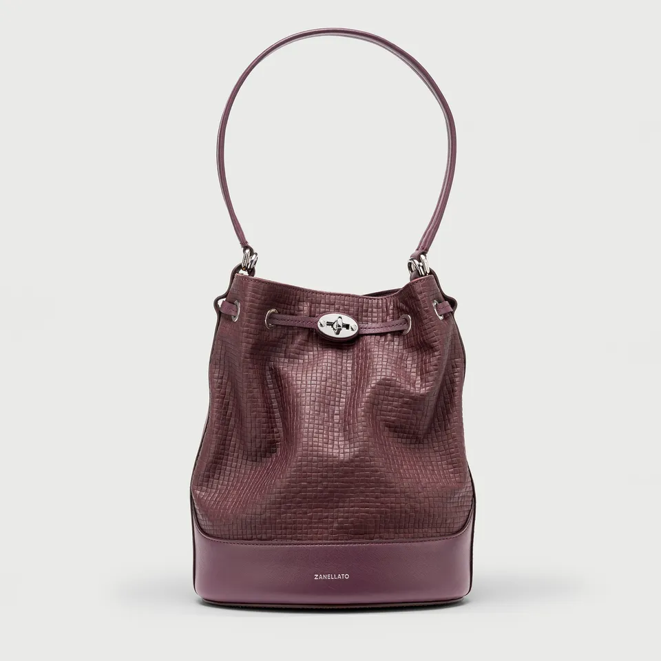 Zanellato Mondà® S borsa rossa in pelle stampata intreccio