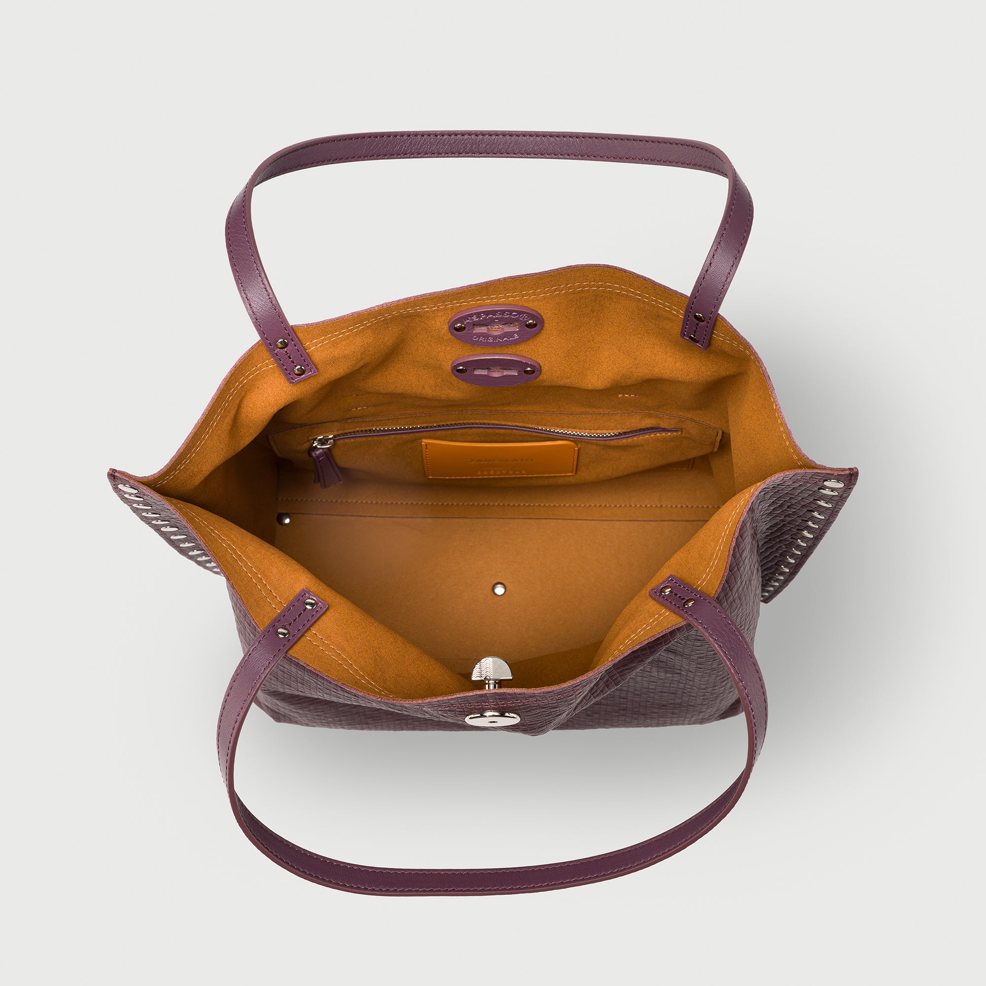 Zanellato A' Spasso® M borsa tote Red Chianti in pelle stampata