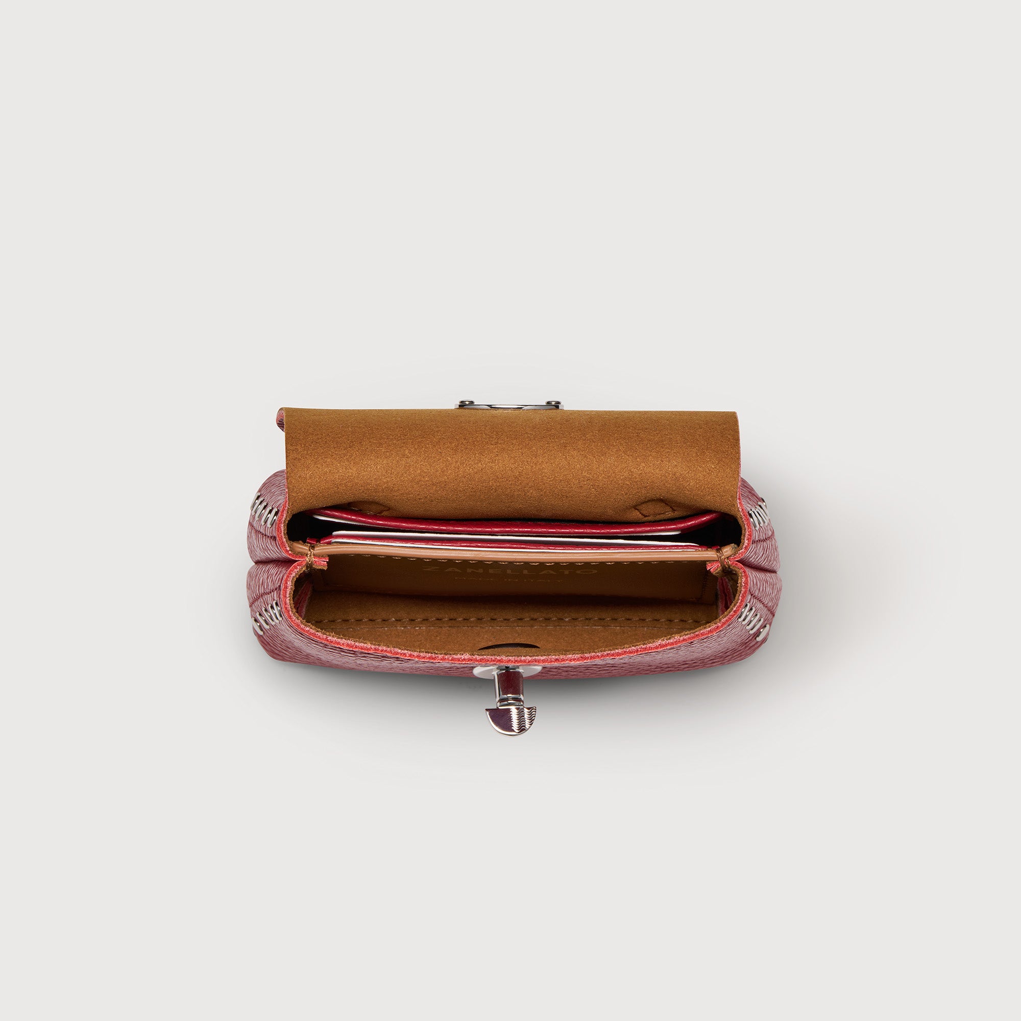 Zanellato Postina® Wallet Mini portafoglio rosso pelle martellata