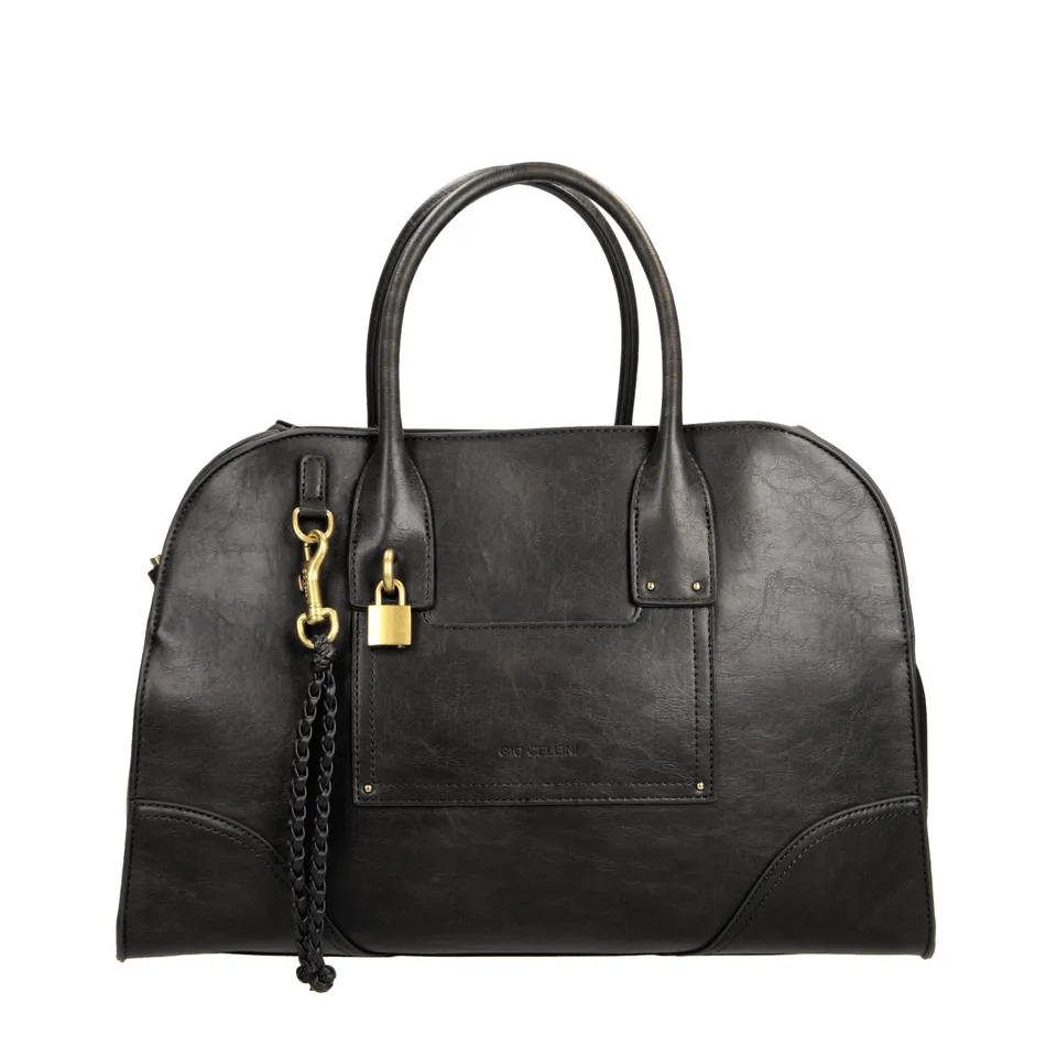 Gio Cellini BORSE Maxi Bag borsa Nero in ecopelle vintage