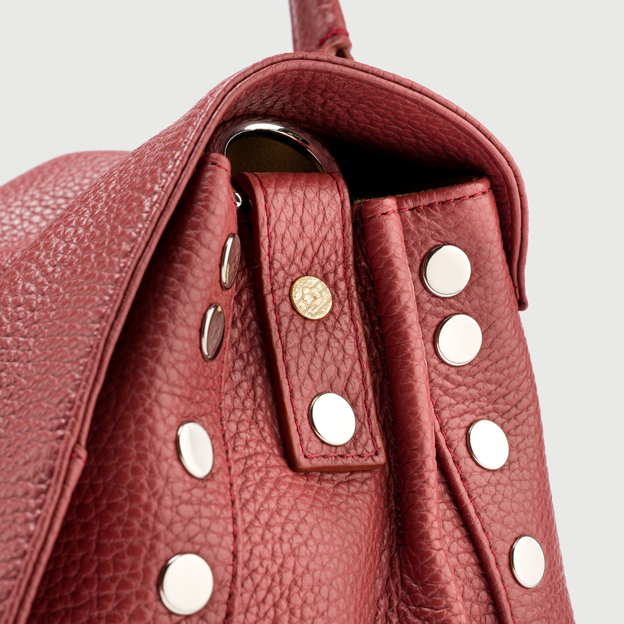 Zanellato Postina® M borsa rossa Radicchio di Treviso in pelle martellata