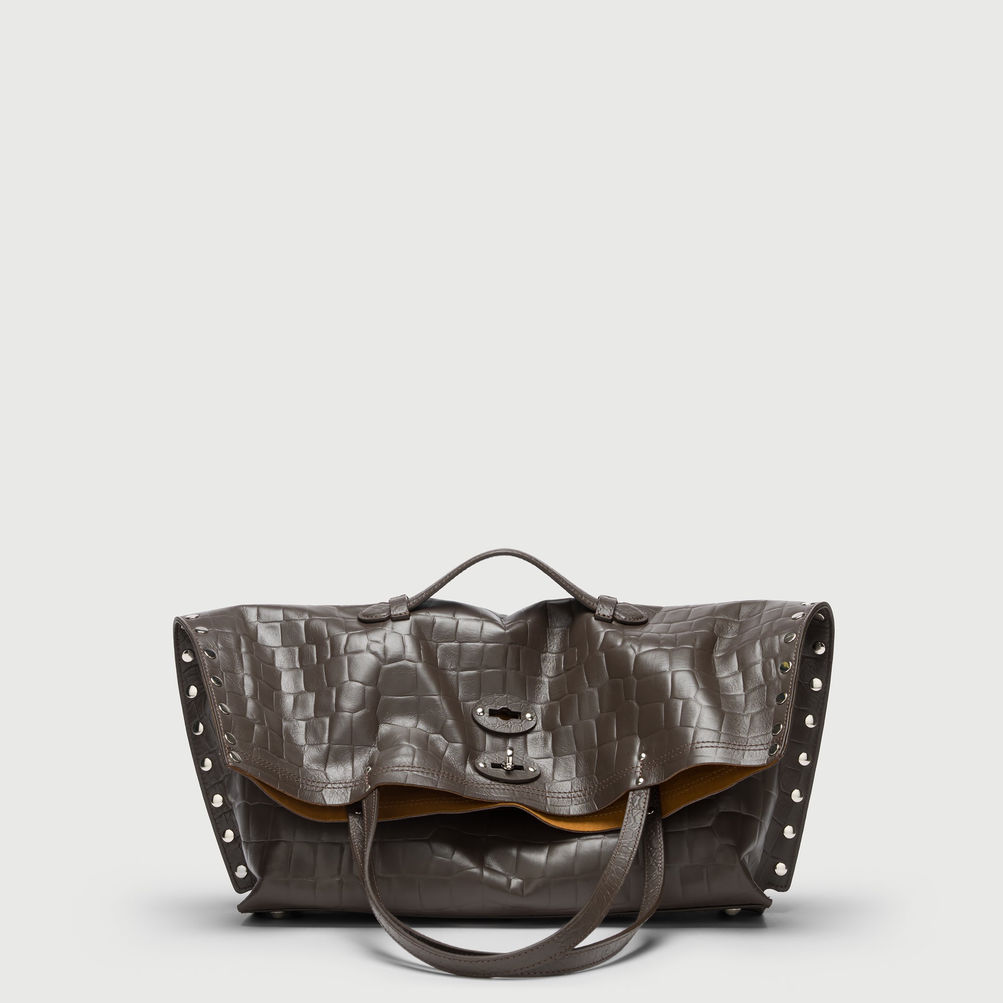 Zanellato A' Spasso® M borsa tote marrone Espresso in pelle stampata