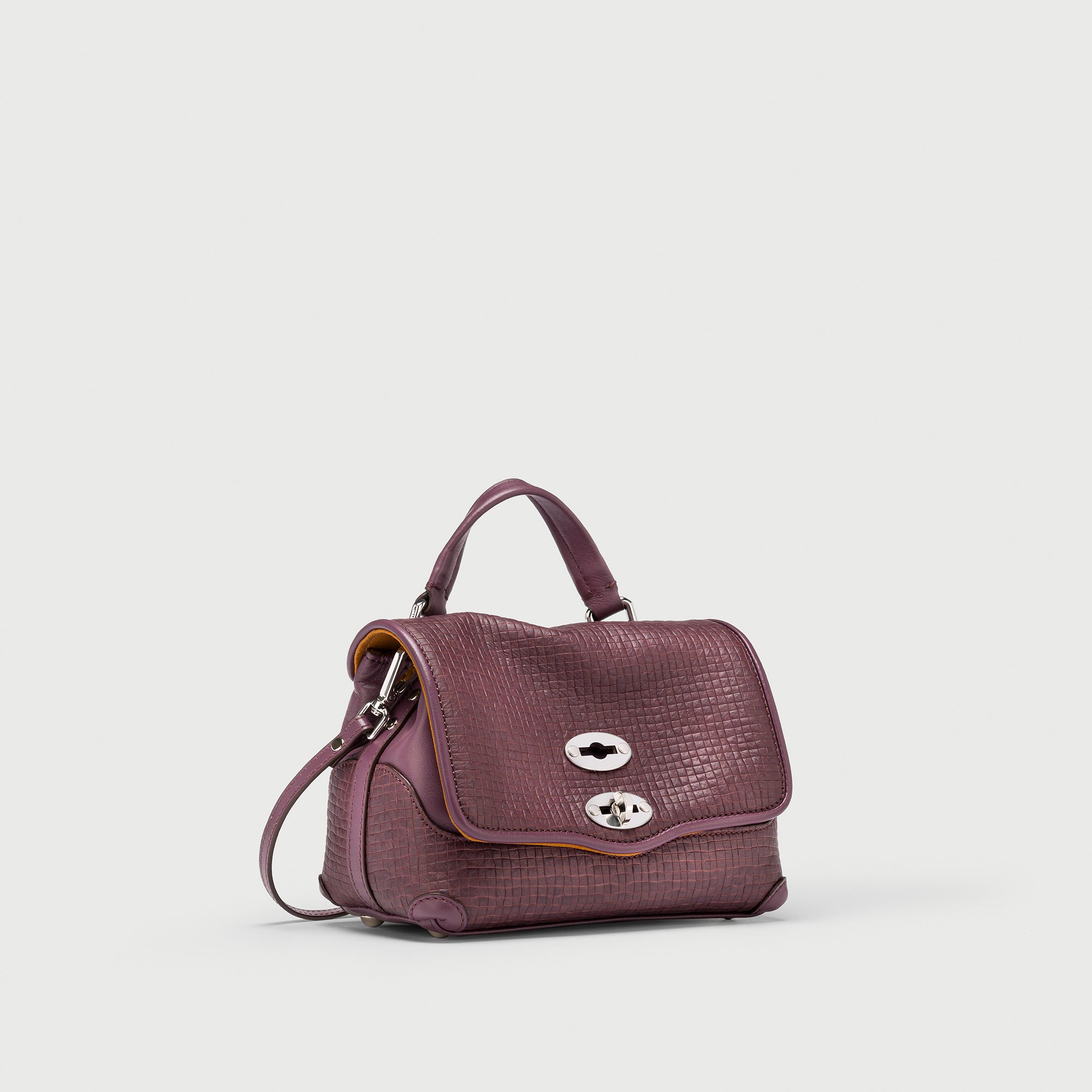 Zanellato Postina® Baby in Red Chianti borsa in pelle stampata