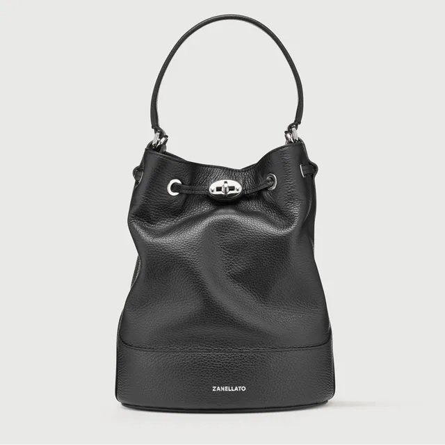 Zanellato Mondà® S borsa a mano Black Nero in pelle martellata