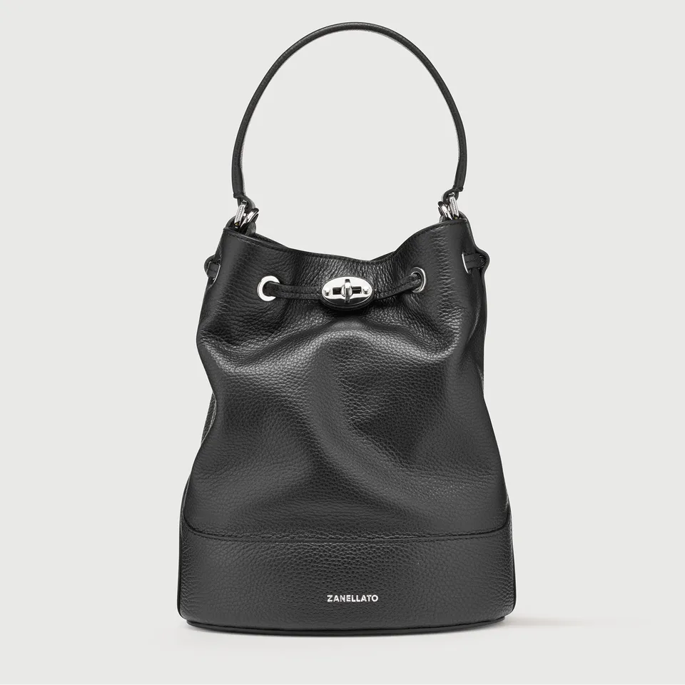 Zanellato Mondà® S borsa a mano Black Nero in pelle martellata