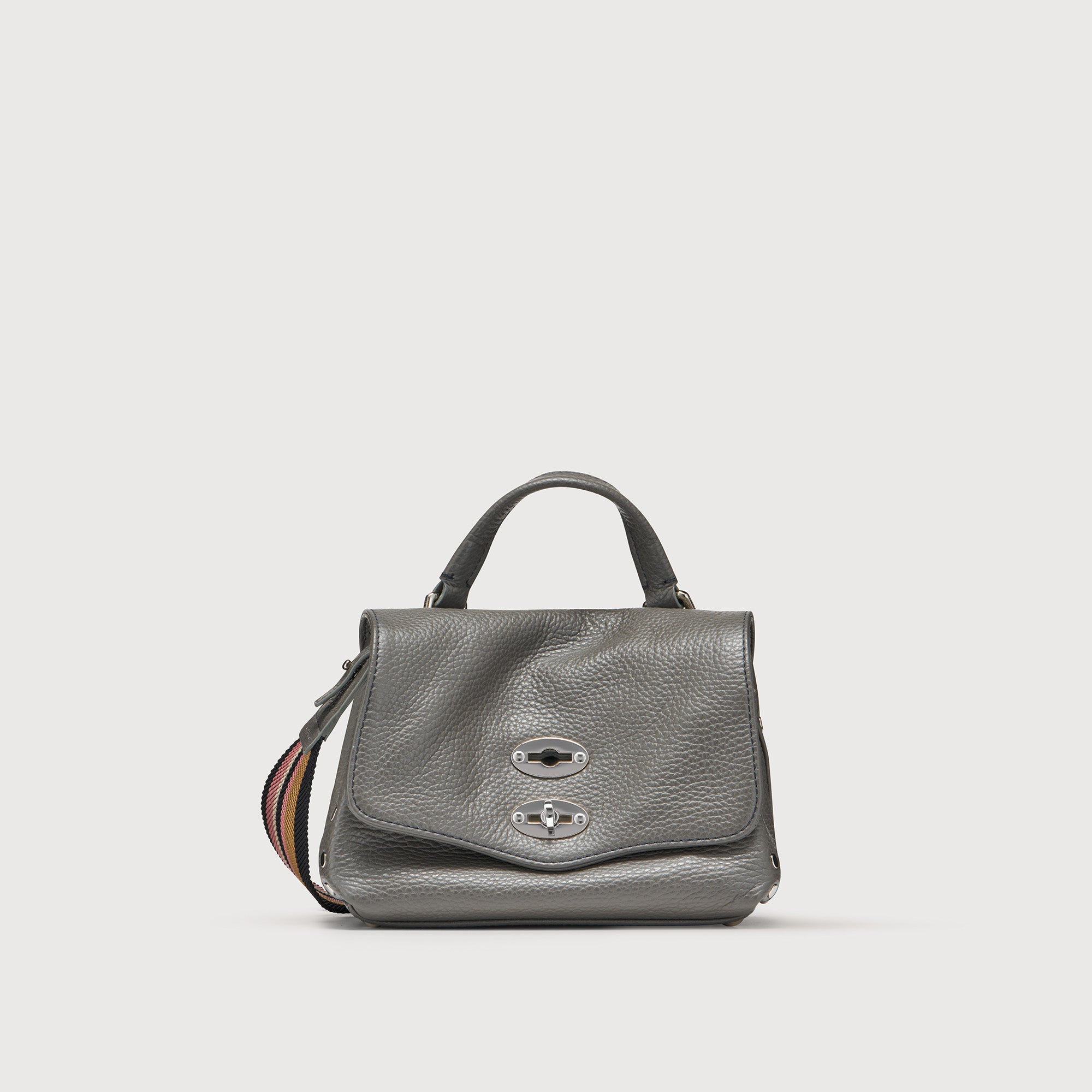 Zanellato Postina® Baby borsa grigia Montebianco in pelle martellata