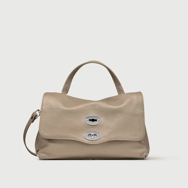 Zanellato Postina® S borsa Grigio Creta in pelle martellata