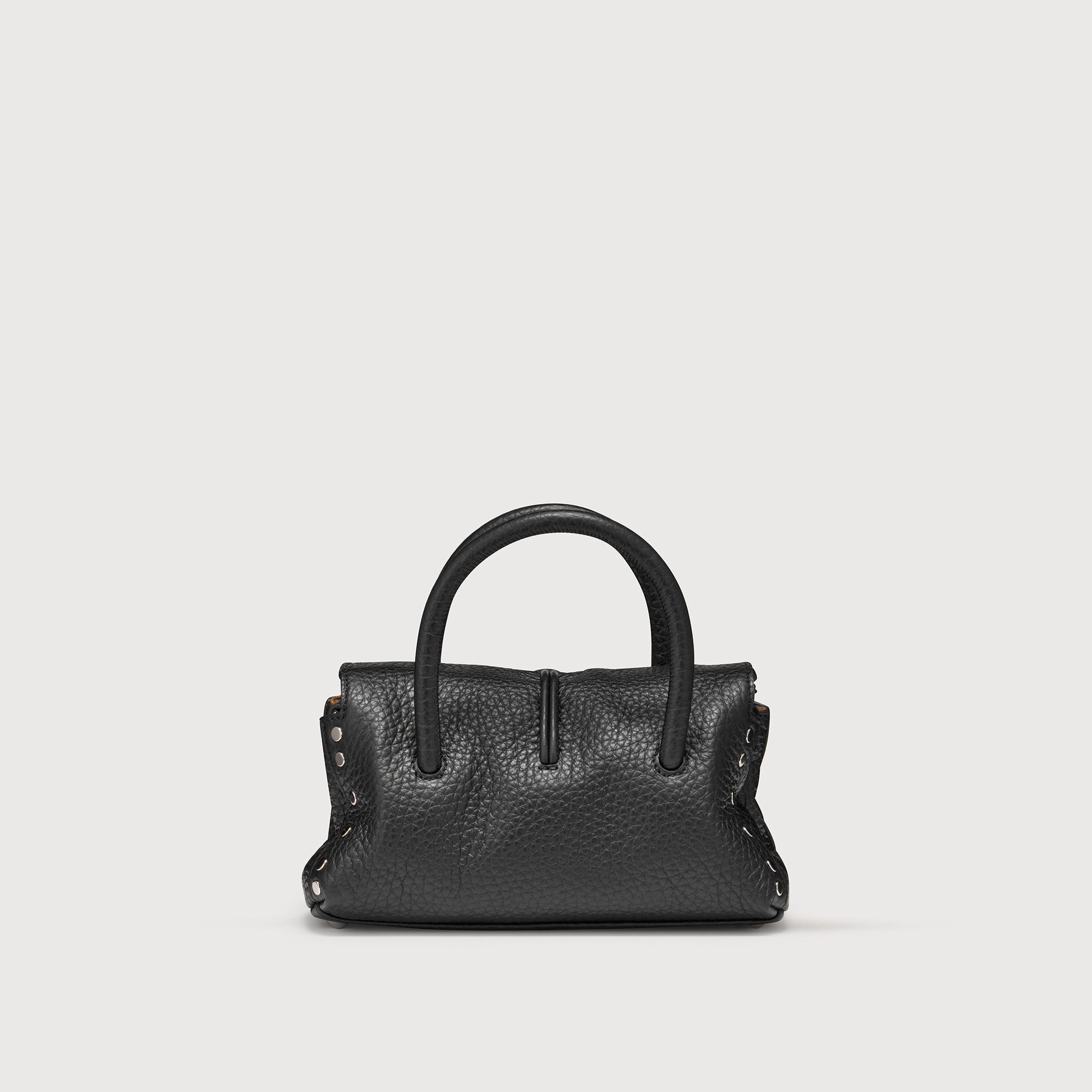 Zanellato Dotta® Baby borsa a mano nera pelle martellata