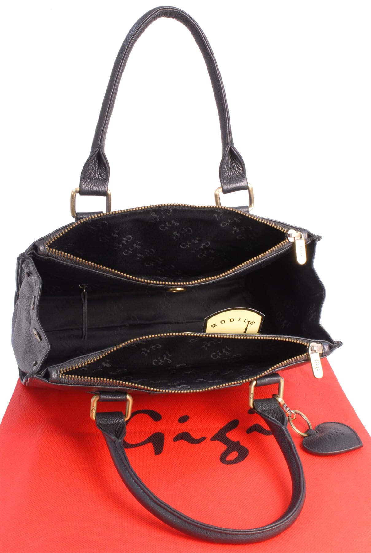 Gigi Giovanna Collection 9046G borsa tote in pelle media espandibile