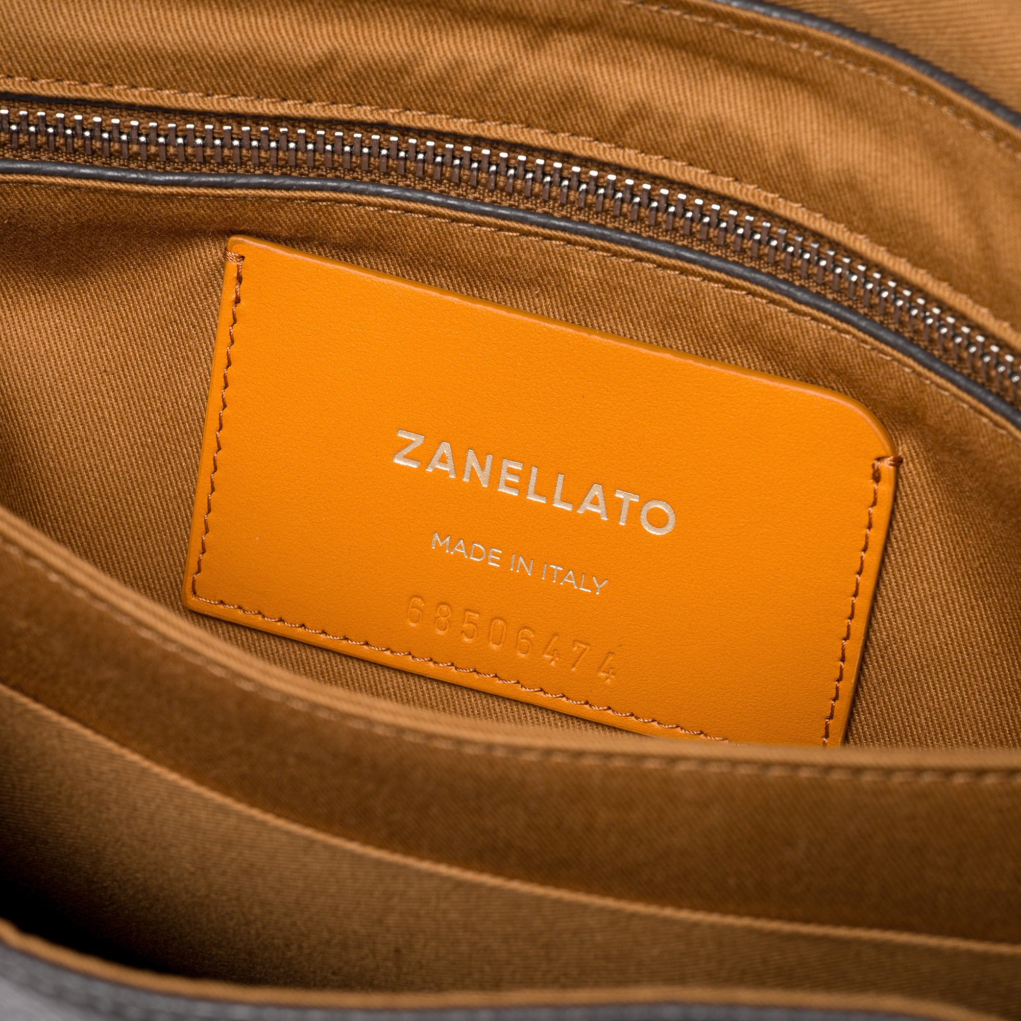 Zanellato Postina® M borsa grigio vulcano in pelle martellata