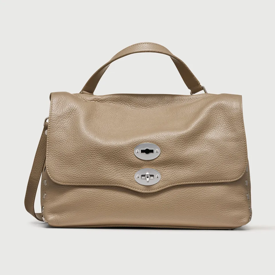 Zanellato Postina® M borsa grigia Creta pelle martellata