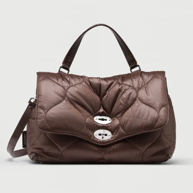 Zanellato Postina® M borsa marrone nylon imbottito