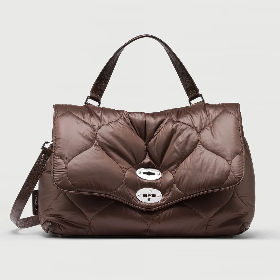 Zanellato Postina® M borsa marrone nylon imbottito