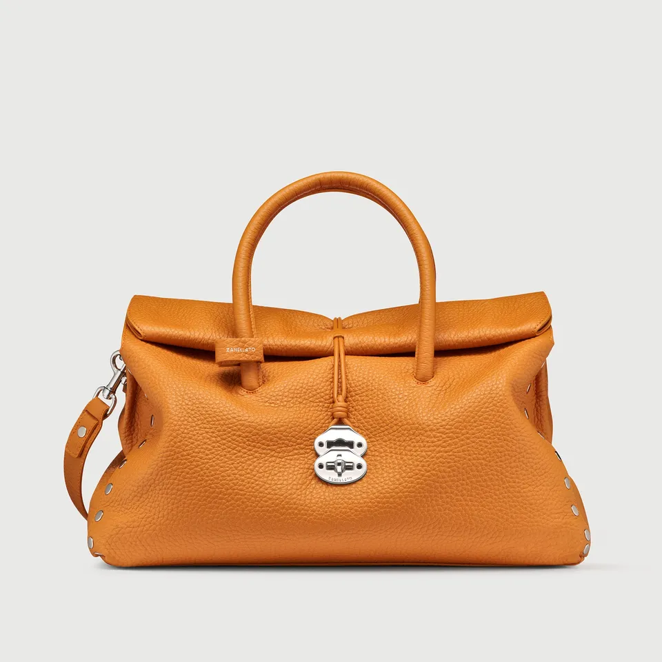 Zanellato Dotta® XL borsa arancione pelle martellata