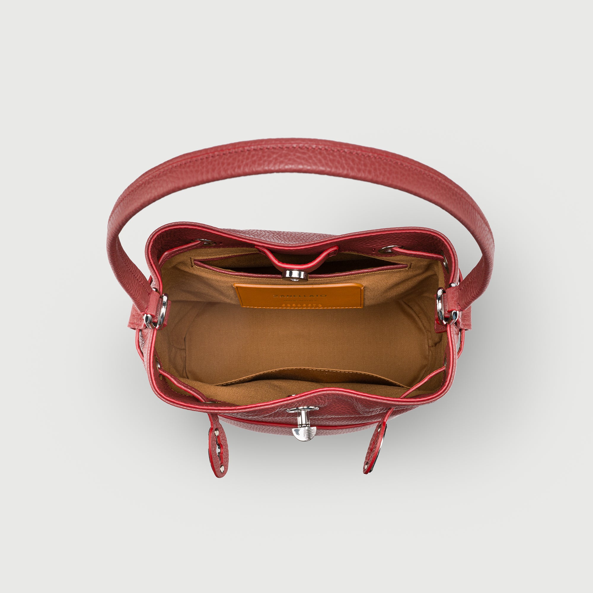 Zanellato Mondà® S borsa a mano rossa martellata