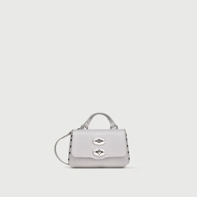 Zanellato Postina® Wallet MINI portafoglio grigio pelle martellata