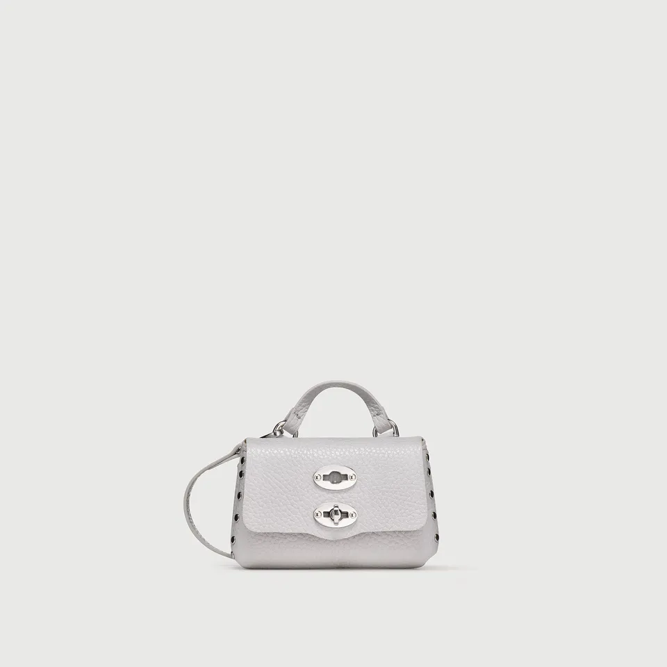 Zanellato Postina® Wallet MINI portafoglio grigio pelle martellata