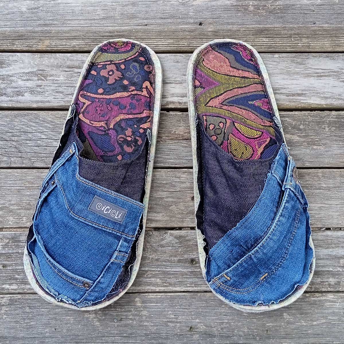 Ricicli Design Accessori Ciabatte tg.45-47 n°08 ciabatte XL jeans