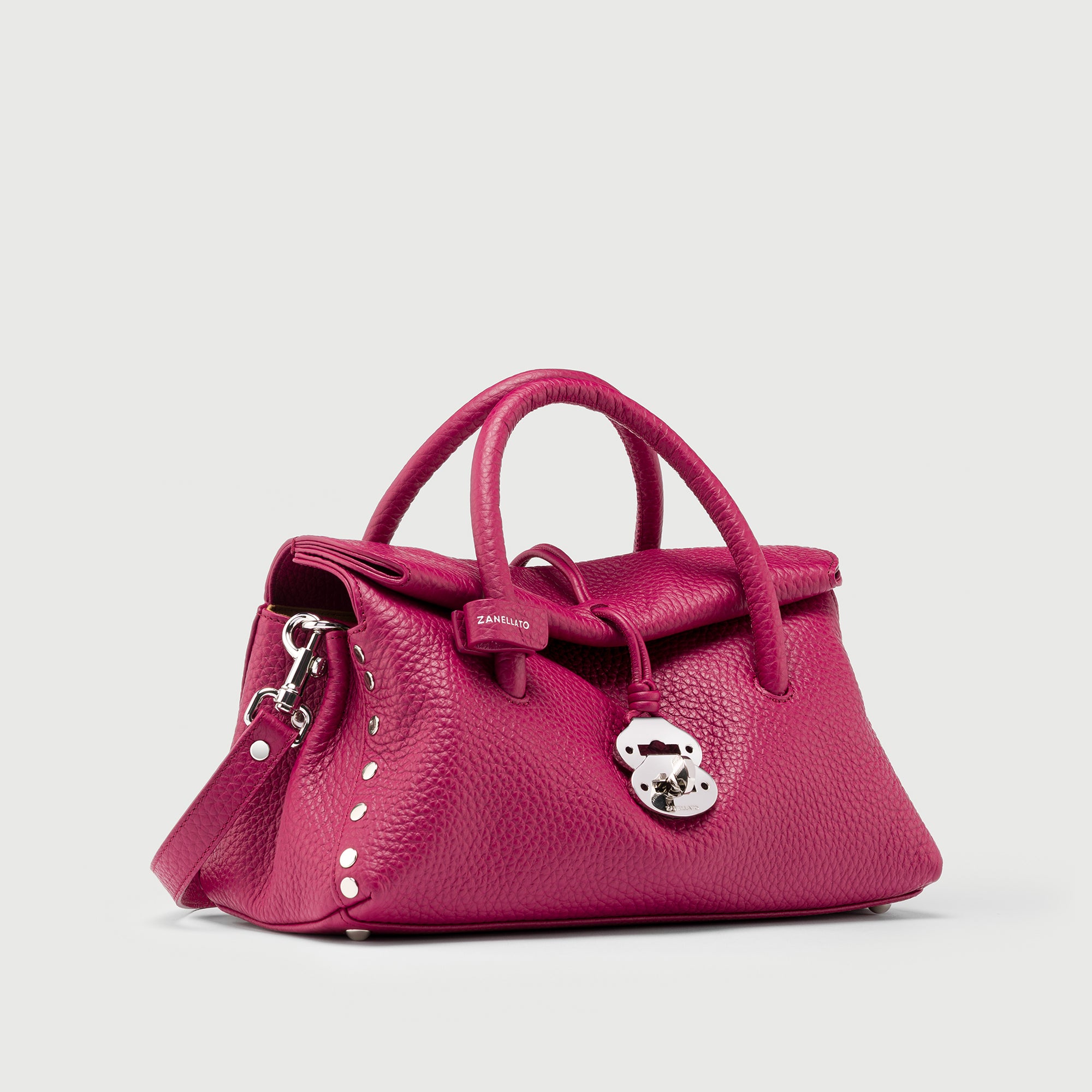 Zanellato Dotta® S borsa rosa Damasco in pelle martellata