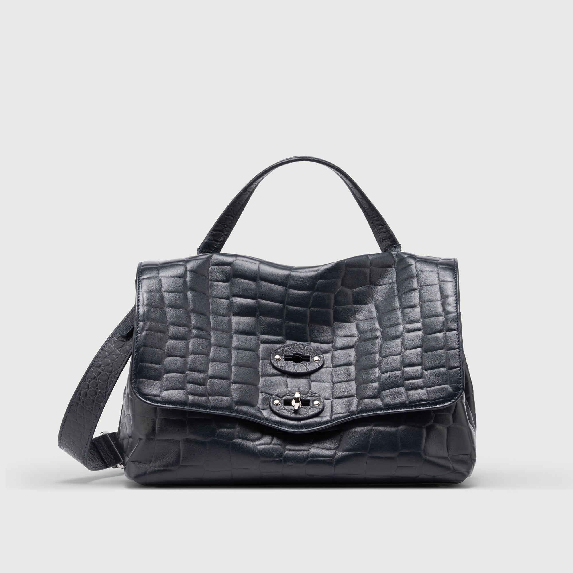 Zanellato Postina® S borsa Blue Orione in pelle stampata