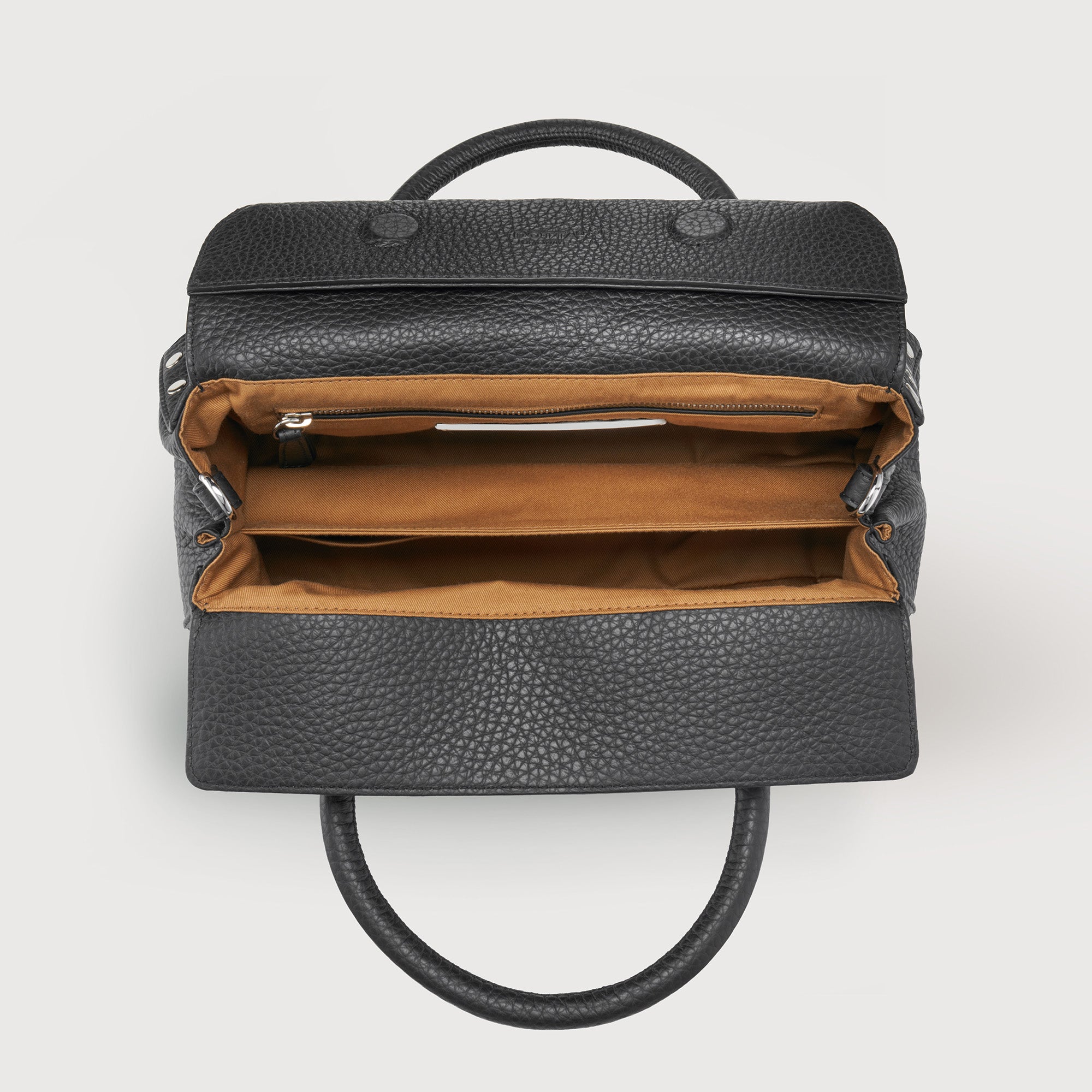 Zanellato Dotta® S borsa Black Nero in pelle martellata