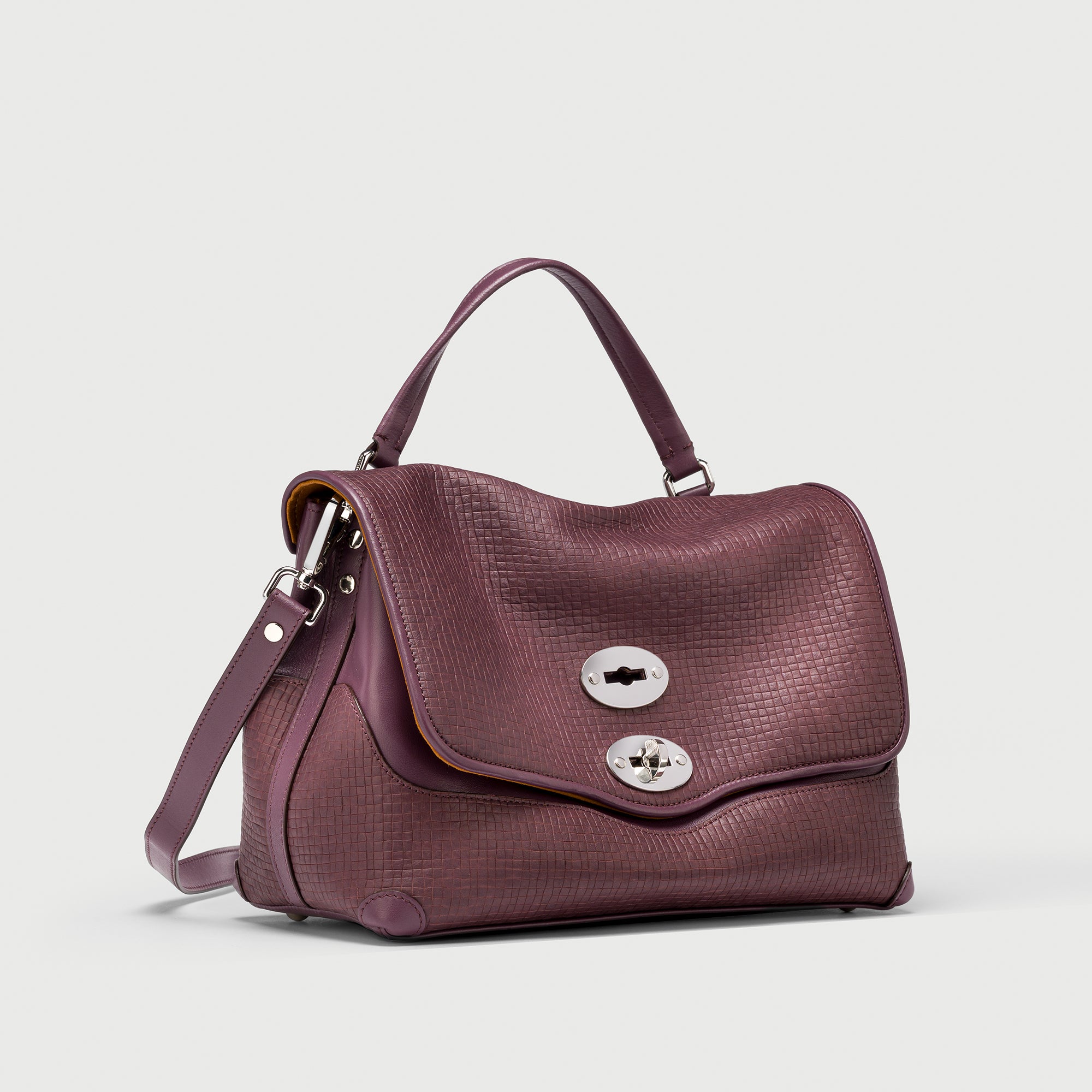 Zanellato Postina® S borsa a mano Red Chianti in pelle stampata