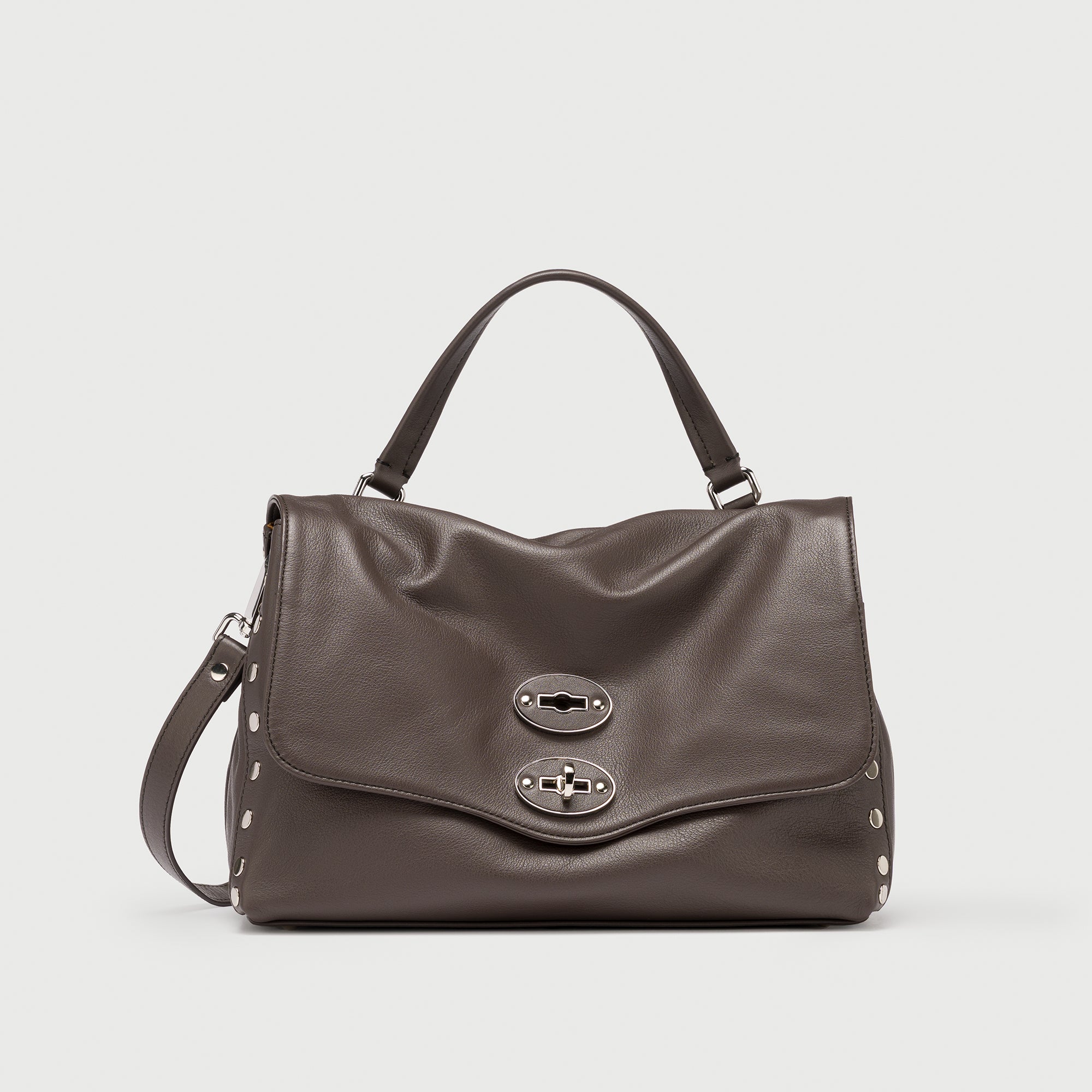 Zanellato Postina® S borsa marrone in pelle liscia