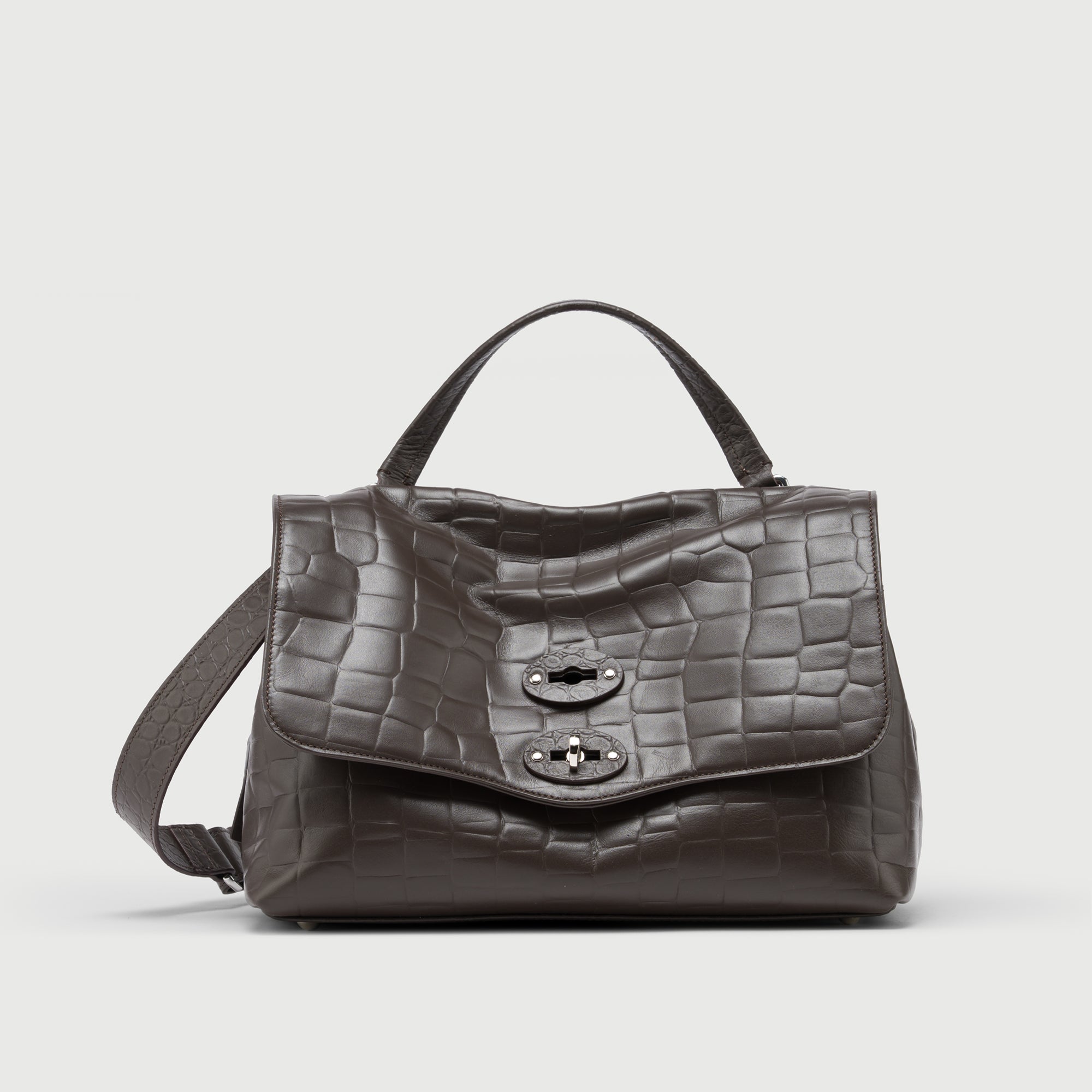 Zanellato Postina® S borsa marrone in pelle stampata