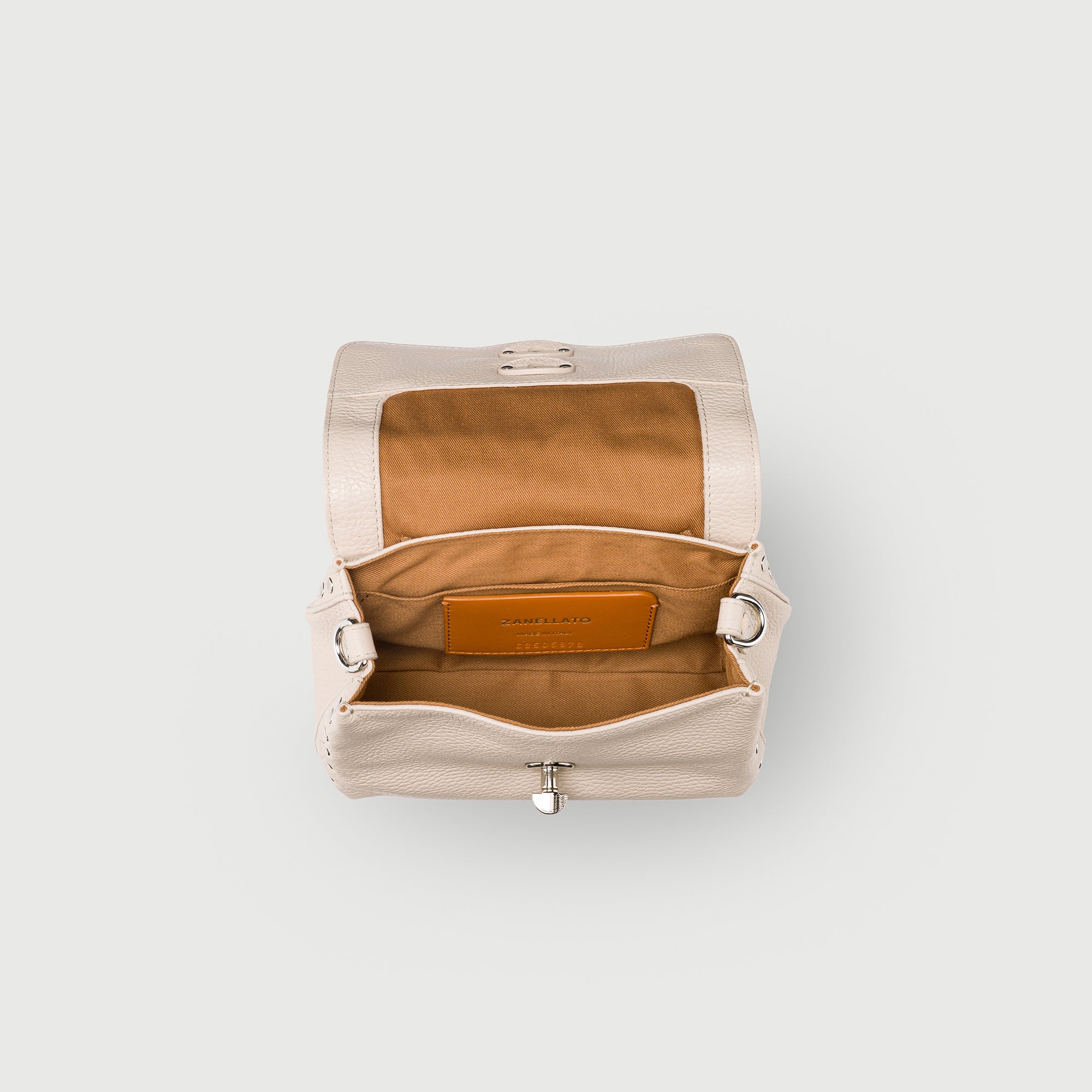 Zanellato Postina® Baby borsa bianca in pelle martellata