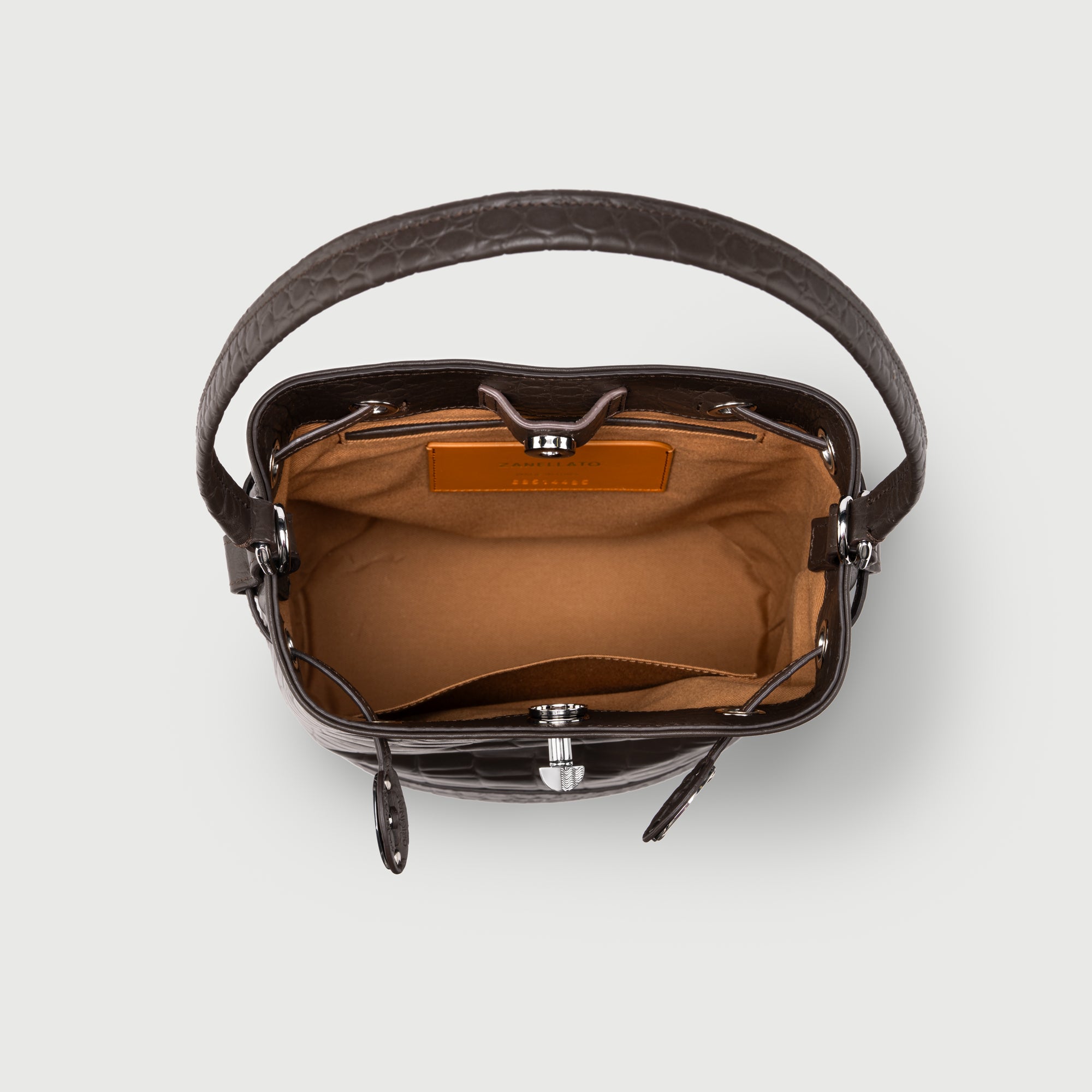 Zanellato Mondà® S borsa Brown Espresso in pelle stampata