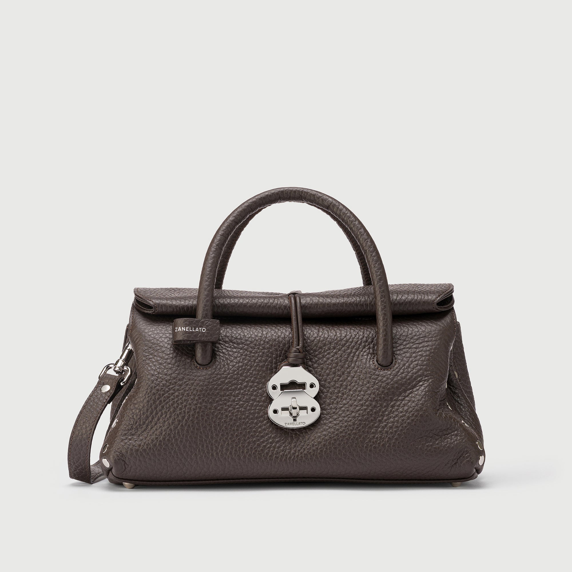 Zanellato Dotta® S borsa marrone pelle martellata