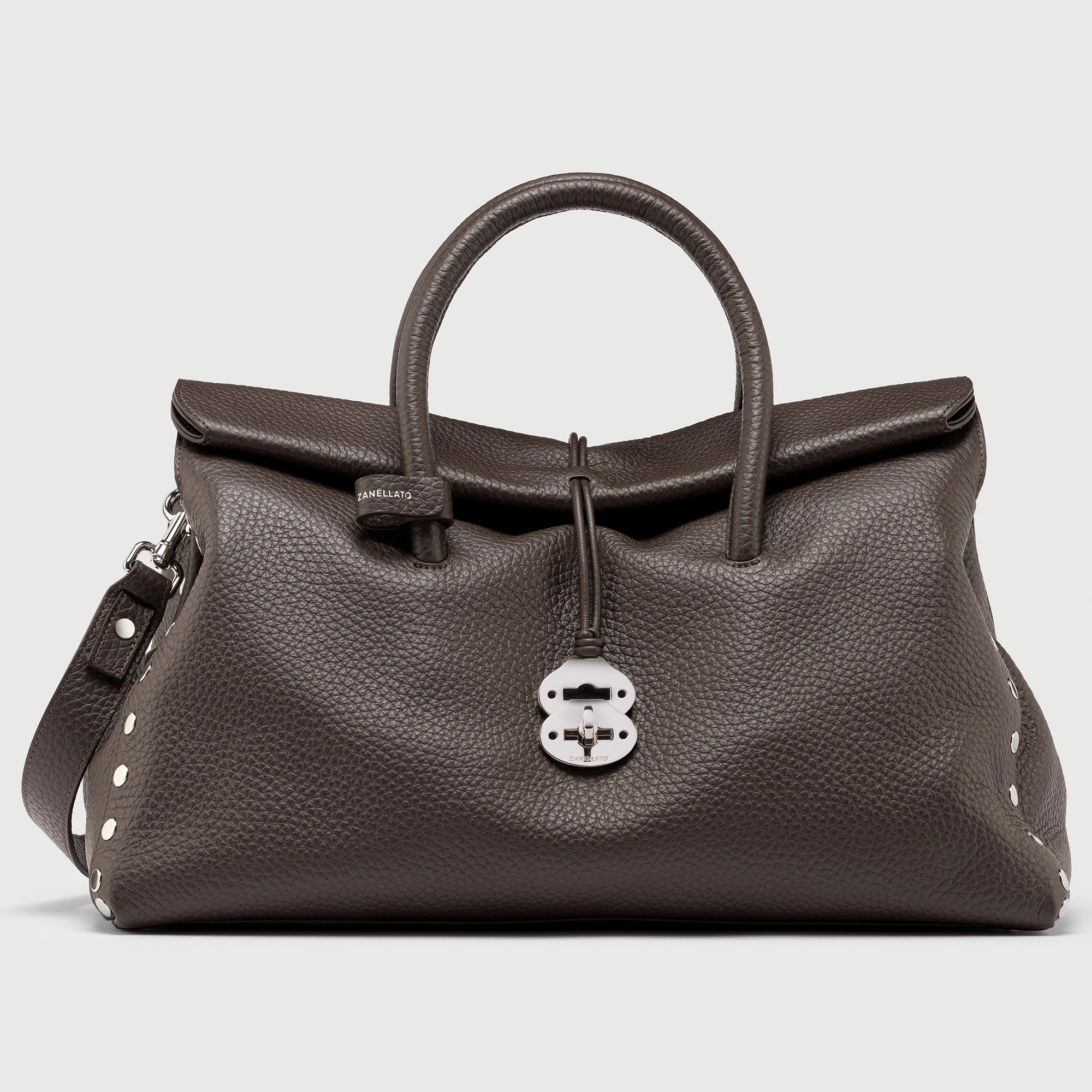 Zanellato Dotta® XL borsa marrone in pelle martellata