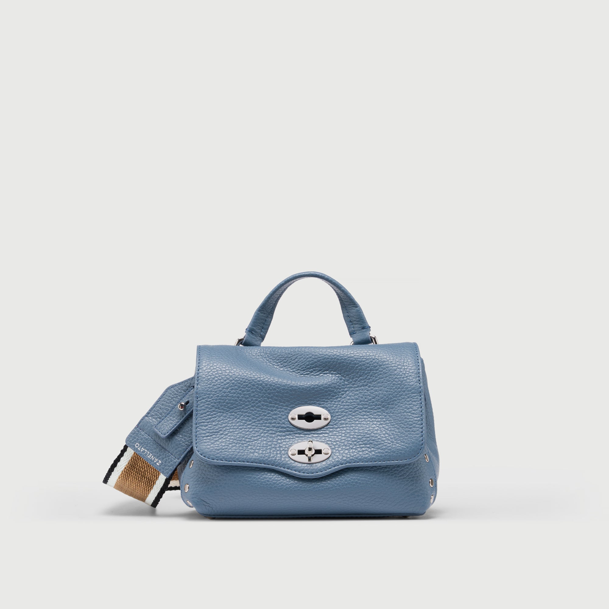 Zanellato Postina® Baby borsa blu pelle martellata