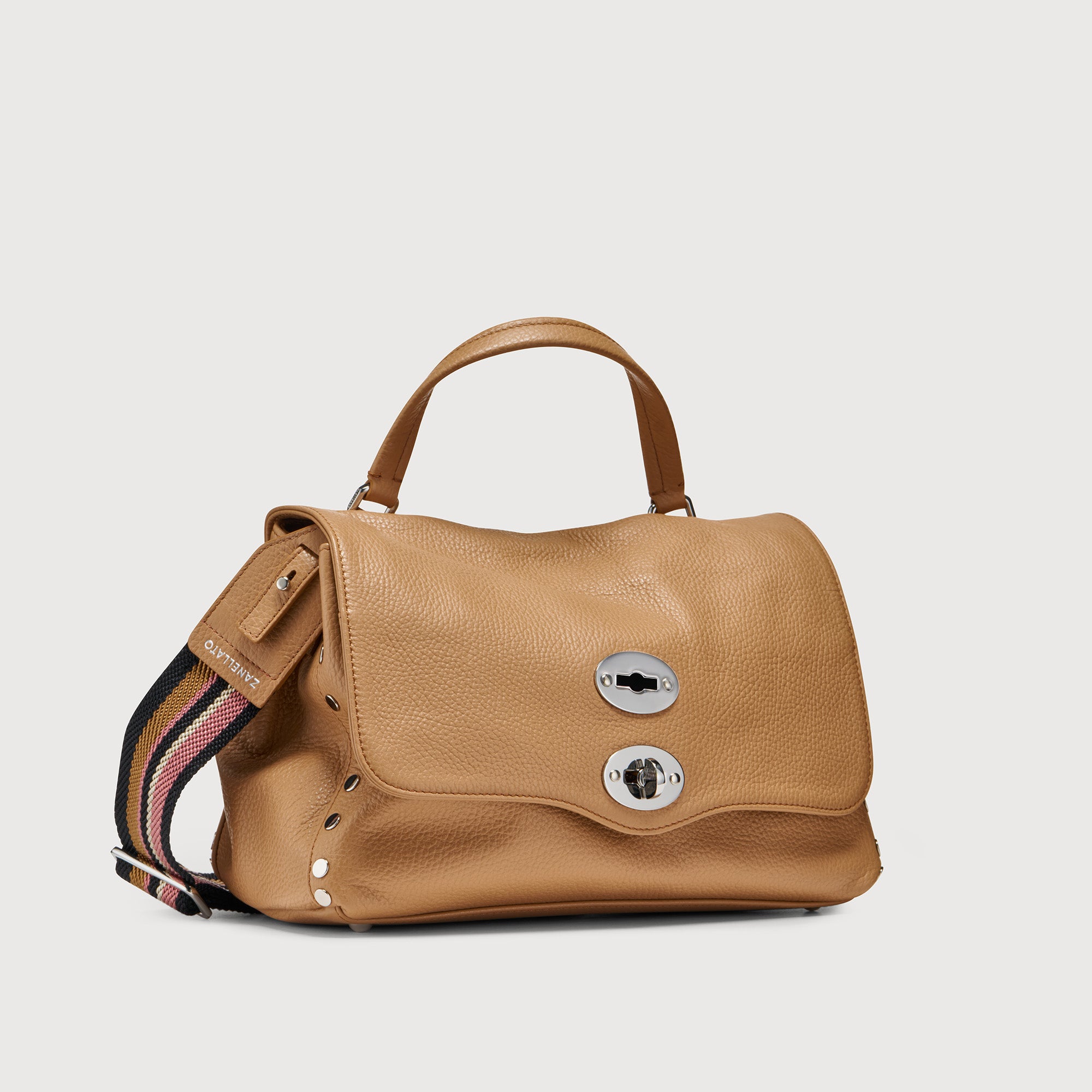 Zanellato Postina® S borsa marrone Cantucci pelle martellata