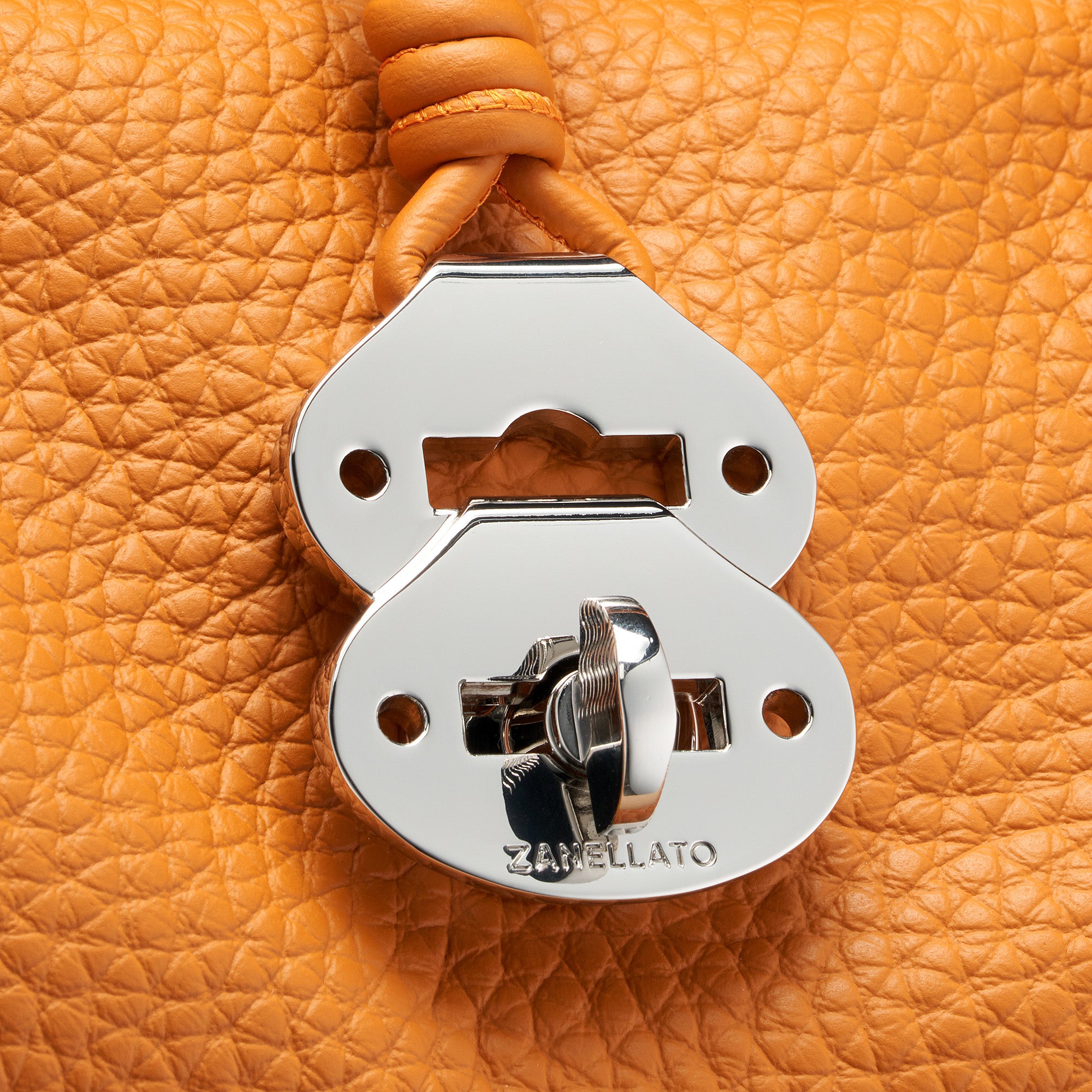 Zanellato Dotta® S borsa arancione in pelle martellata