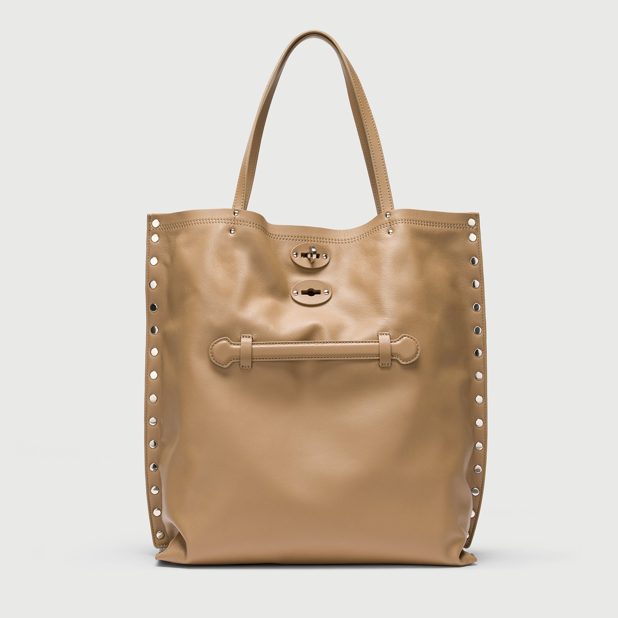 Zanellato A' Spasso® M borsa grigia in pelle liscia