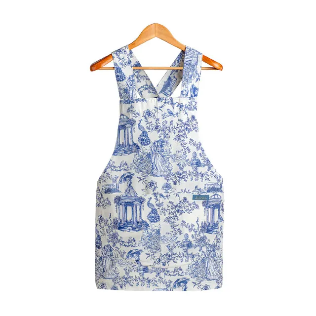 Borseggi Grembiuli Grembiule cucina & giardino Toile de Jouy blu