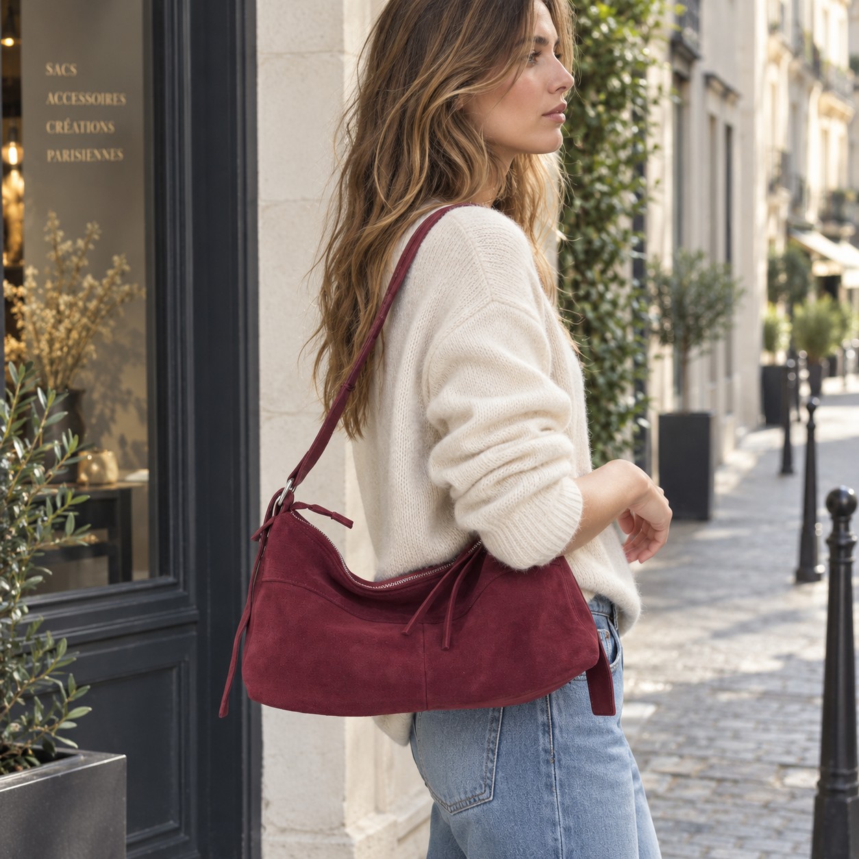 Crazy Lou Sac en cuir 7370 borsa in camoscio con tracolla