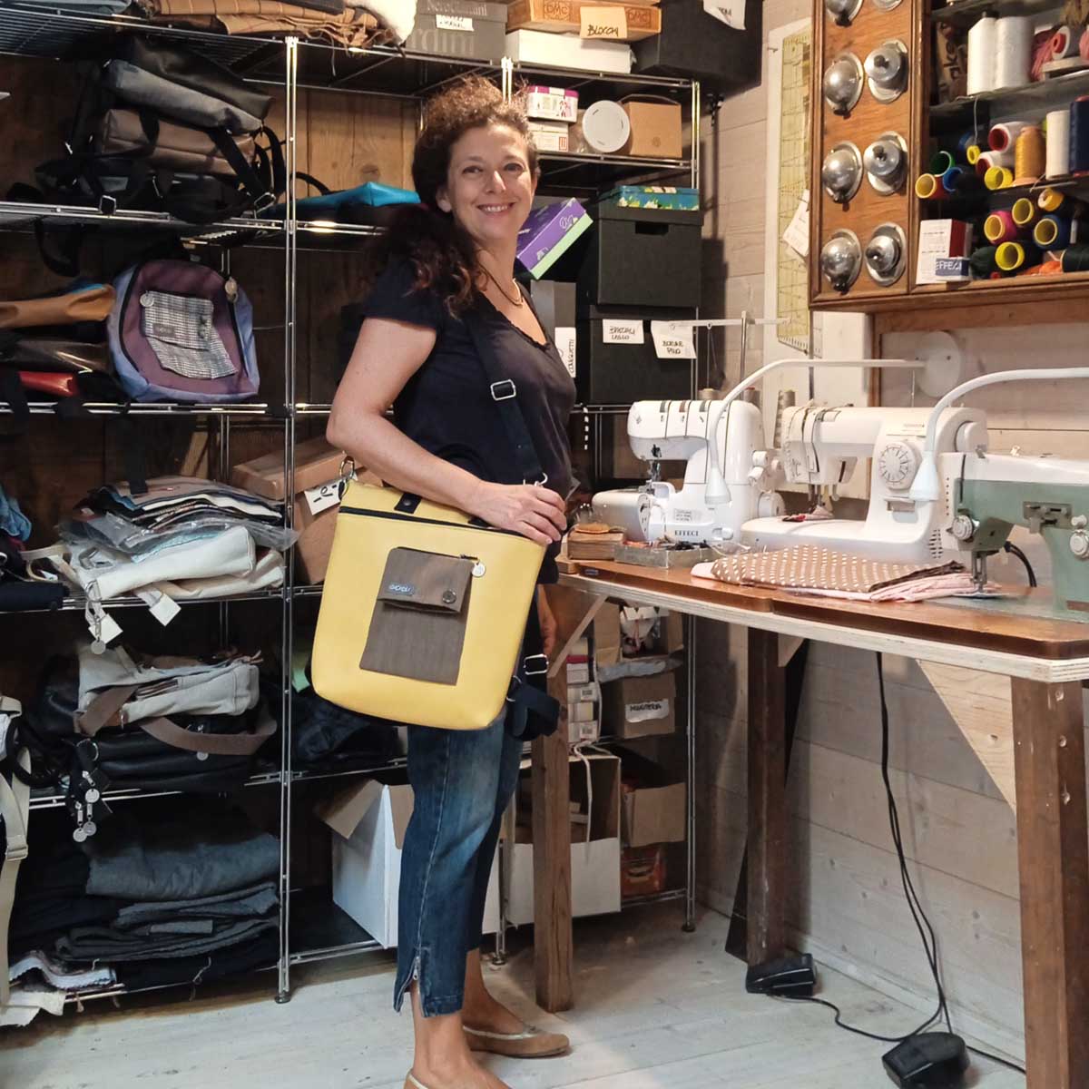 Ricicli Design Borse Borsa Zaino Cinno n°08 pistacchio in vera pelle