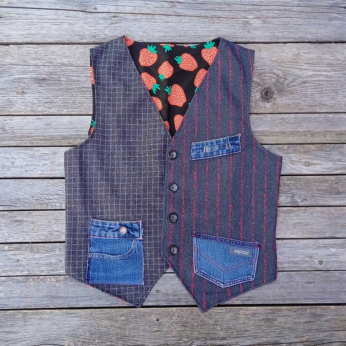 Ricicli Design Abbigliamento Gilet double face n°03 taglia M
