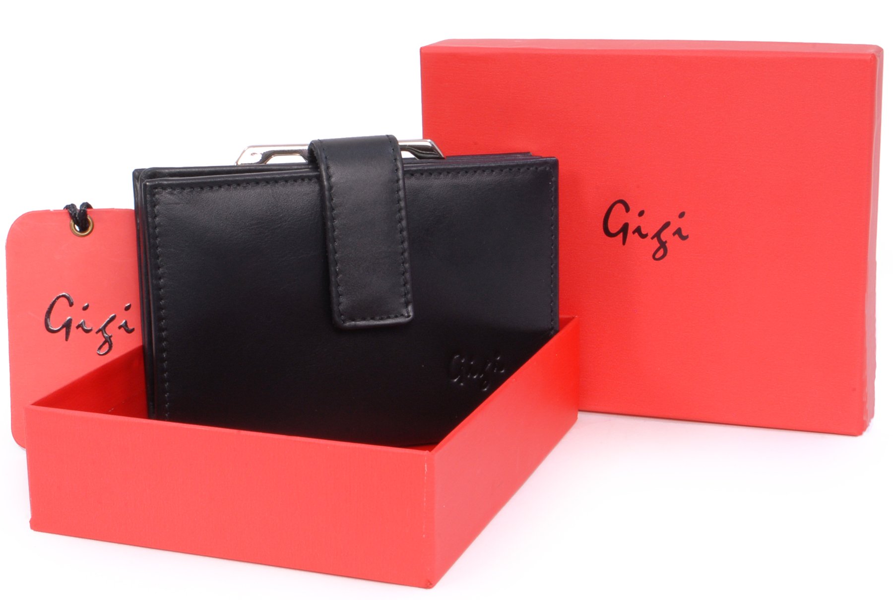 Gigi Othello Collection 4244 portafoglio in pelle nero con portamonete