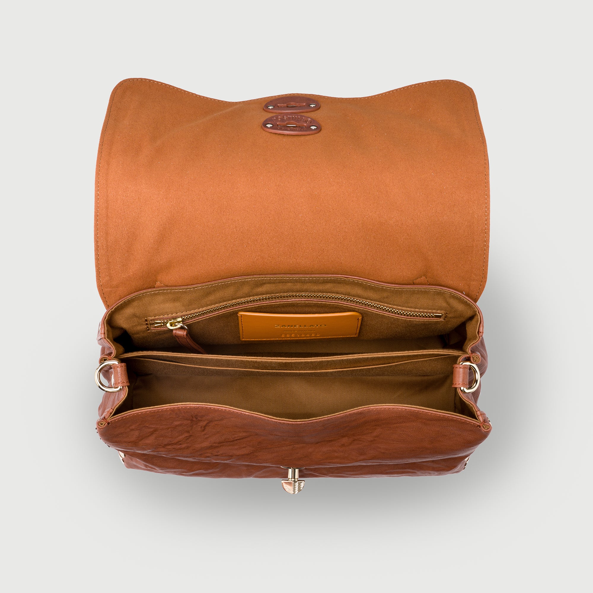 Zanellato Postina® S borsa marrone pelle stropicciata