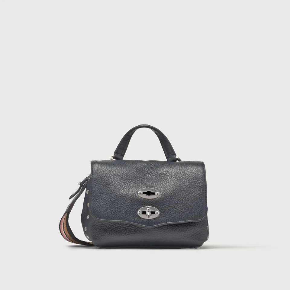 Zanellato Postina® BABY borsa a mano blu navy in pelle martellata