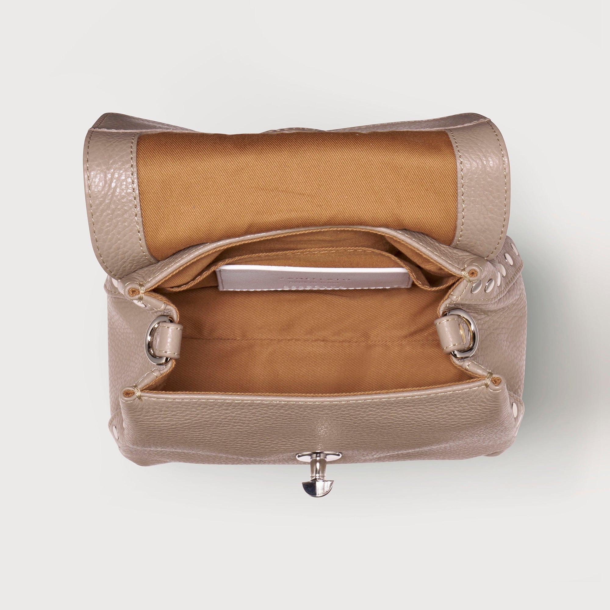 Zanellato Postina® Baby in Grey Creta borsa in pelle martellata