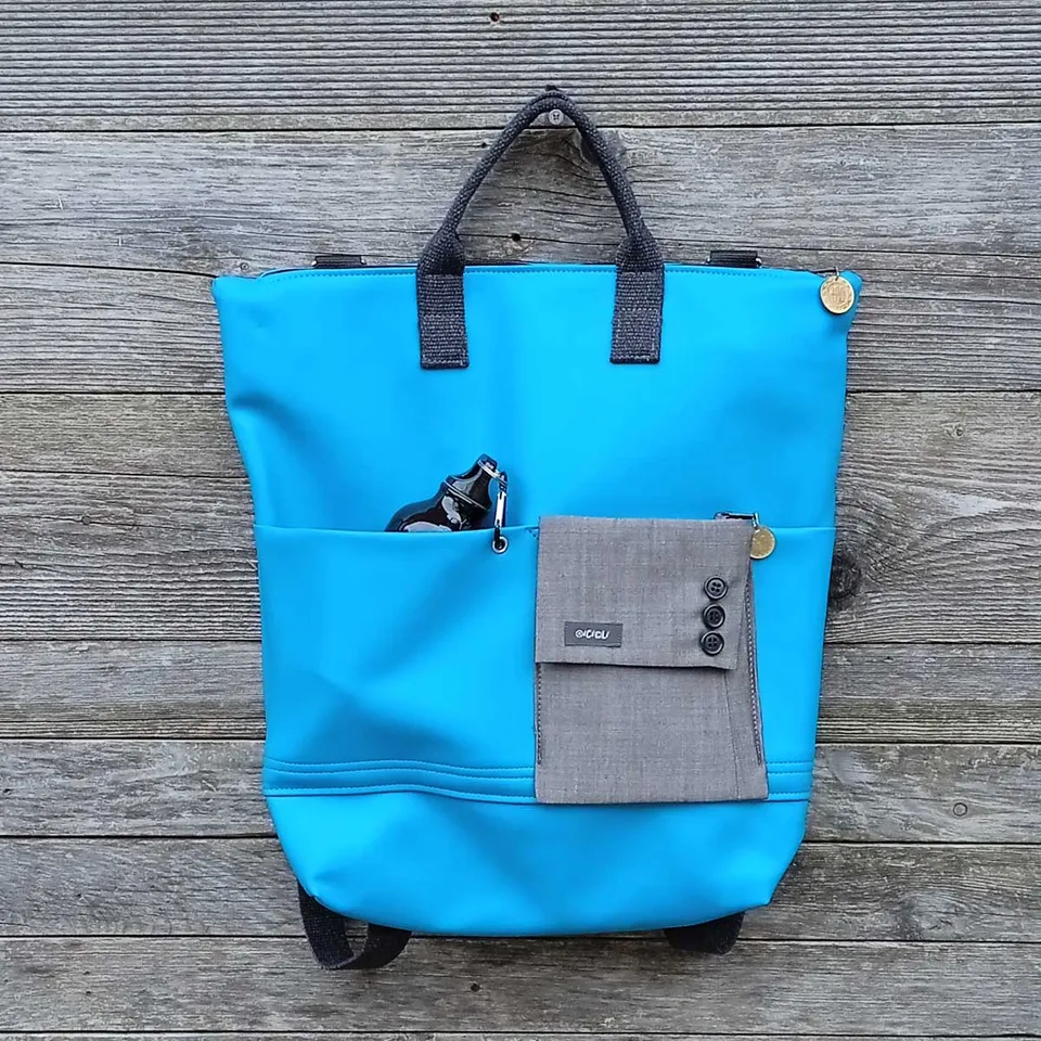 Ricicli Design Borse Borsa zaino Greta n°017 giallo turchese